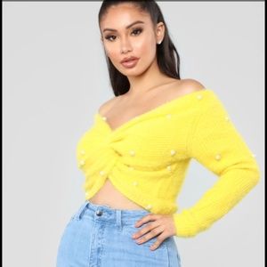 Pretty in Pearls cropped sweater